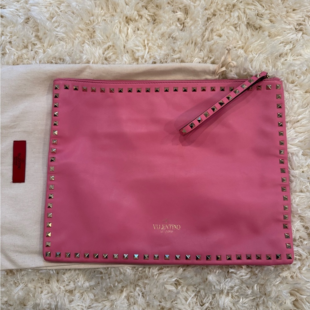 Valentino Pink Studded Clutch
